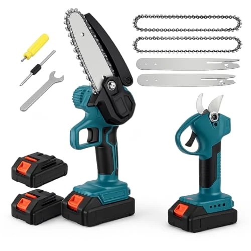 Oferta limitada: Tijiera de Podadora Eletrica y Motosierra Electrica con 2 Baterías 48V 2000Mah, Sierra para Madera Profesional y Portátil de 89.00 EUR a 89.00 EUR (ahorro 0%)