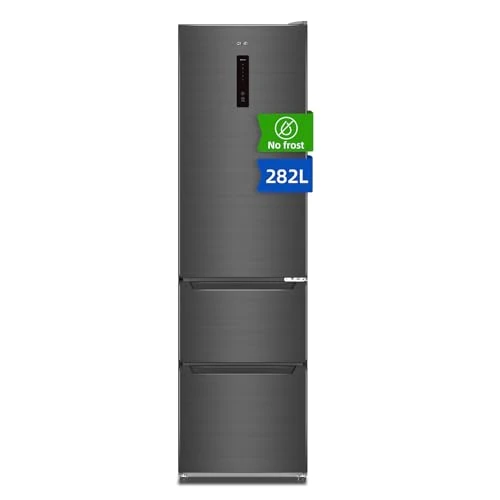 CHiQ 282L Frigorifero combi,occupa solo 0,32㎡,Classe E,Total No Frost,Sistema a doppio inverter,anti-gelo,Flusso d'aria multiplo,Illuminazione LED,Controllo digitale,3 porte