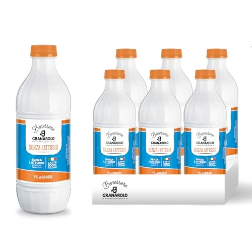 Offerta a tempo: Granarolo Benessere, Latte UHT con 1% di Grassi, 6 Confezioni in bottiglia da 1L, Latte 100% Italiano, Facile da Digerire perché Senza Lattosio (<0,1%), a Lunga Conservazione - 50% da 12.64 € a 6.32 €