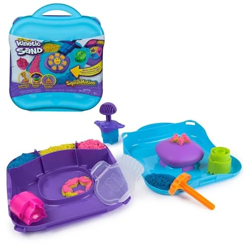 Limited offer: Kinetic Sand, SquishMotion with 1lb Pink, Yellow & Blue Play Sand, Stamper & 5 Tools, Storage Case, Sensory Toys, Holiday Gifts & Stocking Stuffers for Kids Ages 3 and up from 9.40 EUR to 7.99 EUR (save 15%)