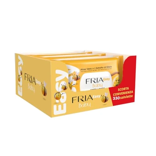 Fria Easy Baby luierwisseldoeken, met aloë vera en honingextract met huidhydraterende werking, dermatologisch getest, verpakking met 330 doekjes