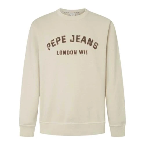 Oferta limitowana: Pepe Jeans Męska bluza Aldridge Crew, beżowa, XL, Beżowy (kość słoniowa), XL z 187.77 zł na 187.77 zł (oszczędź 0.00%)