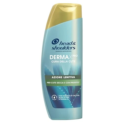 Offerta a tempo: Head & Shoulders Shampoo Antiforfora DERMAXPRO Azione Lenitiva Per Cute Secca Con Prurito, Con Estratto Di Cactus, Aloe Attiva, Vitamina E, Clinicamente E Dermatologicamente Testato, 250ml - 34% da 5.25 € a 3.49 €