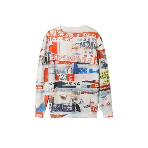 Limited-time offer: Desigual Men's Magazine Print Sweatshirt White from $102.28 to $102.28 (save 0.00%)