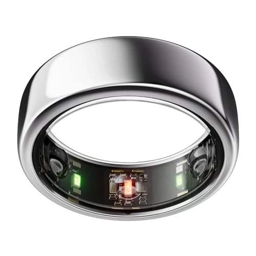 OURA Gen3 Horizon Smart-Ring - Größe 12, Silver | Wearable für Schlaf-, Herzfrequenz- und Fitnesstracking - Bis zu 7 Tage Akkulaufzeit - Kompatibel mit iOS/Android - Bestimme Deine Größe vor dem Kauf