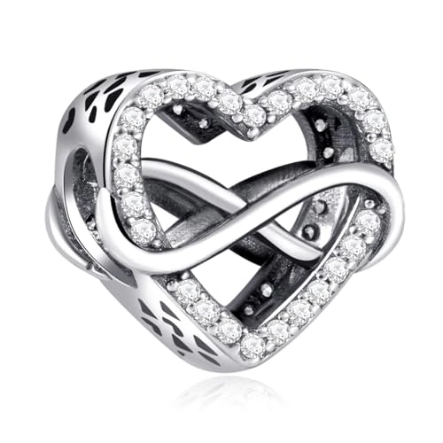 Limited-time offer: Rimgoris 925 Sterling Silver Charm for Women Bracelets Necklace Infinity Love Heart Dangle Charm Gift from 15.99 GBP to 15.99 GBP (save 0%)