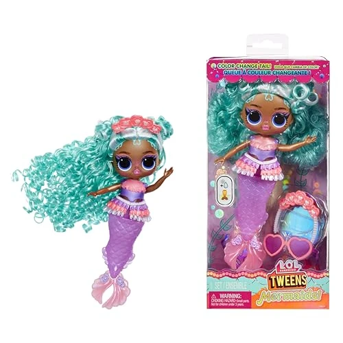 L.O.L. Surprise! Tweens - Mermaid Serena Finn - Modna Lalka ze Zmieniającym Kolor Ogonem, Ruchomą Płetwą i Pięknymi Akcesoriami - Zabawki dla Dzieci i Kolekcjonerów powyżej 4 Lat