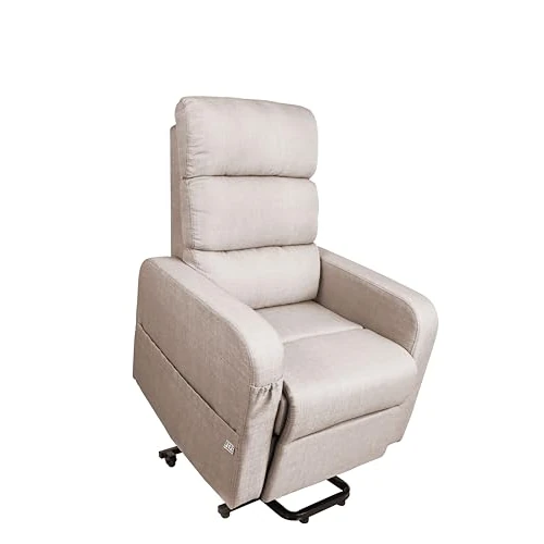 PEPE Elektrische relaxstoel met afstandsbediening, elektrische ligstoel voor senioren, Comfort Plus lift voor senioren, beige