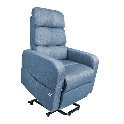 Offre limitée : PEPE Mobility Fauteuil Relax Électrique (Tissu en Lin), Releveur Inclinable avec Télécommande, Confort Senior Personnes Âgées, Bleu de 439.99 EUR à 329.99 EUR (remise 25%)