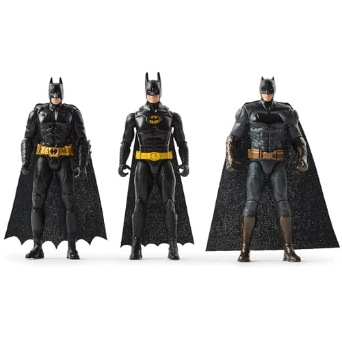DC Comics Confezione da 3 Action Figure di Batman Edizione 85° Anniversario, 10 cm, Giocattoli collezionabili 85° Anniversario per Bambini e Bambine dai 3 Anni in su