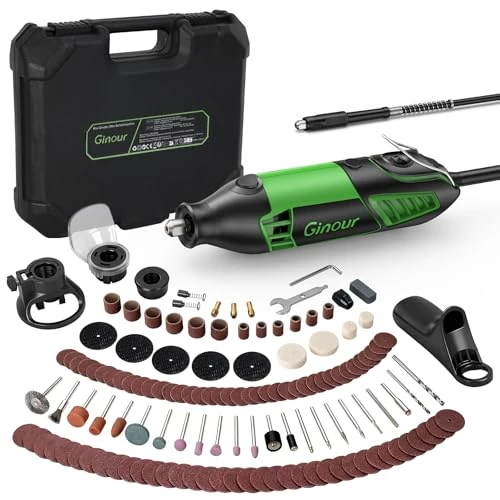 Offerta a tempo: Ginour Strumento Multifunzione 200W Utensile Rotante Kit 135 Accessori 6 Velocità Variabile 8000-35000RPM Utensili Multifunzione con Mandrino Senza Chiave - 32% da 49.99 € a 33.99 €