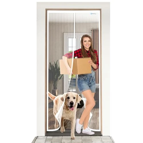 Offerta a tempo: ESMAYULO Zanzariera Magnetica 90x210 cm, Facile da Installare, Senza Bisogno di Attrezzi, Adatto ai Bambini e Agli Animali Domestici. Bianco - 41% da 16.99 € a 9.99 €