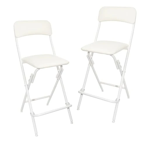 Offre limitee: Amazon Basics Lot de 2 tabourets pliables avec repose-pieds, capacité 136,1 kg, 61 cm de hauteur, blanc de 109.99 EUR a 59.99 EUR (economie 45%)