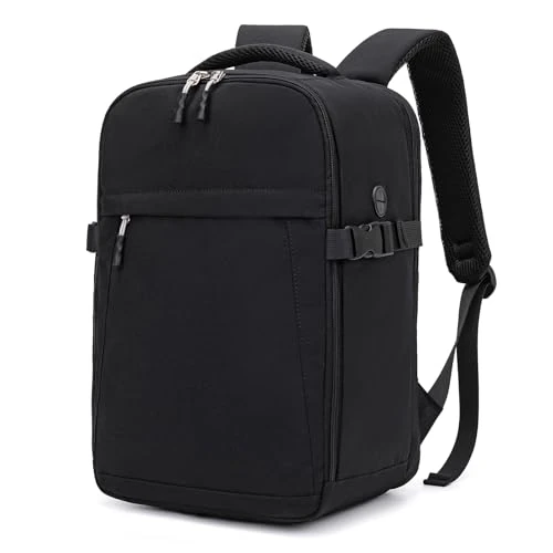 Xkdoai Hand Luggage 40 x 20 x 25 cm for Ryanair, Airplane Travel Backpack, Underseat Carry On Luggage, Travel Bag, Backpack, Cabin Bag for Women and Men, 20 L, black, 40x20x25cm