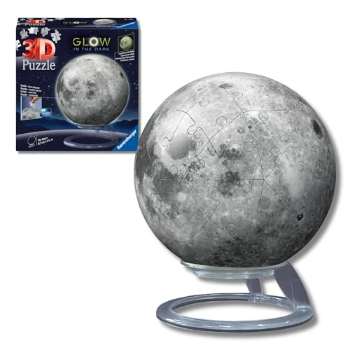 Begrenztes Angebot: Ravensburger 3D Puzzle 11586 - Puzzle-Ball Der Mond - leuchtet im Dunkeln, dekorativer Glow-in-The-Dark Puzzleball aus 3D Puzzleteilen Erwachsene und Kinder ab 6 Jahren von 19.52 EUR auf 19.52 EUR (Rabatt 0%)