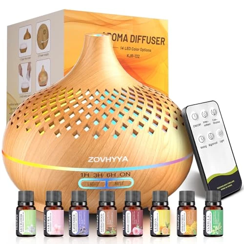 Offerta a tempo: ZOVHYYA Diffusore di Oli Essenziali 500ml Diffusore di Aromi Umidificatore Ambiente — 15% da 25,99 € a 22,09 €