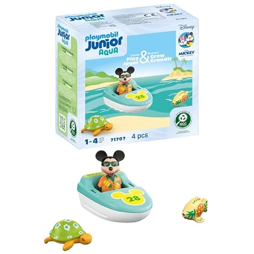 Offerta a tempo: PLAYMOBIL Junior & Disney 71707 Topolino in Vacanza, Che Include Una Barca Gonfiabile, Giocattolo sostenibile Realizzato in plastica a Base vegetale, Giocattolo per Bambini dai 12 Mesi in su - 0.00% da 14.99 € a 14.99 €