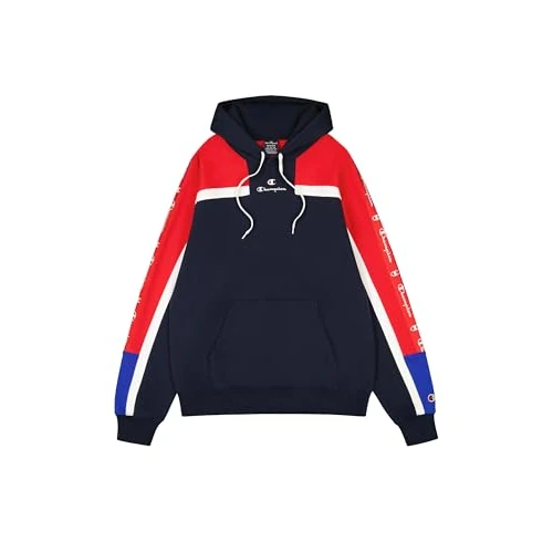 Champion Legacy Retro Sport (220331) - Soft Compact Poly Fleece Bluza z kapturem, Granatowy/Vermiglione (NNY/CRD/Wht), L Mężczyźni FW24, Granatowy/Vermiglione (Nny/Crd/Wht), L