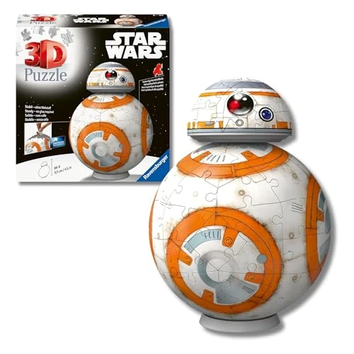 Ravensburger - Puzzle 3d Star Wars BB8 | Puzzle 3d Bambini A Partire Dagli 8 Anni | Modellismo Da Costruire Bambini Di 99 Pezzi | Regalo Bambino 8 Anni E Più