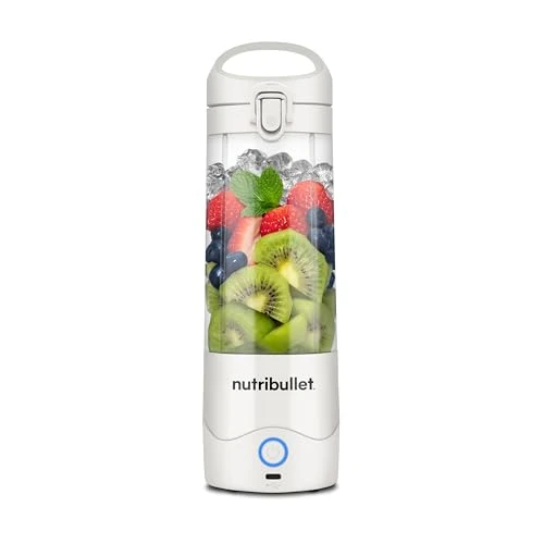 Offerta a tempo: nutribullet portable blender, frullatore portatile, 475ml BPA free, mini frullatore, frullatore multifunzione, caricatore USB-C, oltre 15 cicli frullatura, bianco, NBP003W - 39% da 39.90 € a 24.17 €