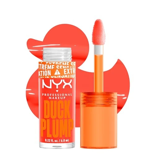 Offre limitée : NYX Professional Makeup Laque à Lèvres Repulpante, Couleur Intense, Hautement Pigmentée, Fini Ultra-Brillant, À l'Huile de Gingembre, Vegan, Duck Plump, Teinte : Peach Out de 11.95 € à 5.97 € (50% de remise)