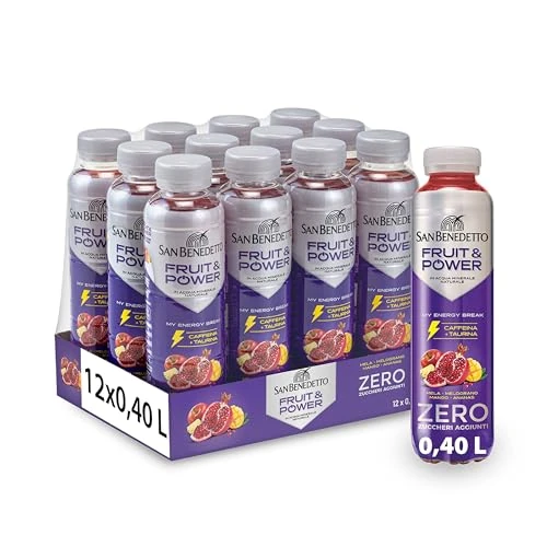 Offerta a tempo: San Benedetto, Energy Drink Fruit & Power Zero, 12x400 ml, Bevanda Energetica a base di Frutta, con Caffeina e Taurina, Zero Zuccheri Aggiunti, un'Alternativa al Caffè Fresca e Gustosa - 0.00% da 16.20 € a 16.20 €