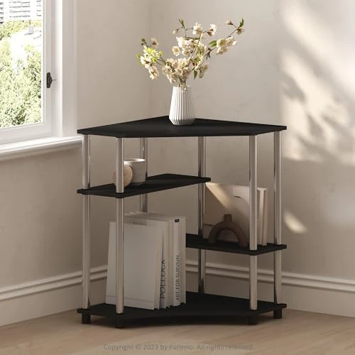 Zeitlich begrenztes Angebot: Furinno Turn-N-Tube Multifunktionales Eckregal, Präsentationsständer, Bücherregal, Americano, Edelstahlrohre von 106.89 € auf 106.89 € (0.00% Rabatt)
