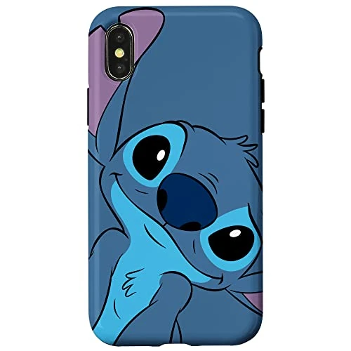 Custodia per iPhone X/XS Disney Lilo and Stitch Cute Stitch Face Slate Gray