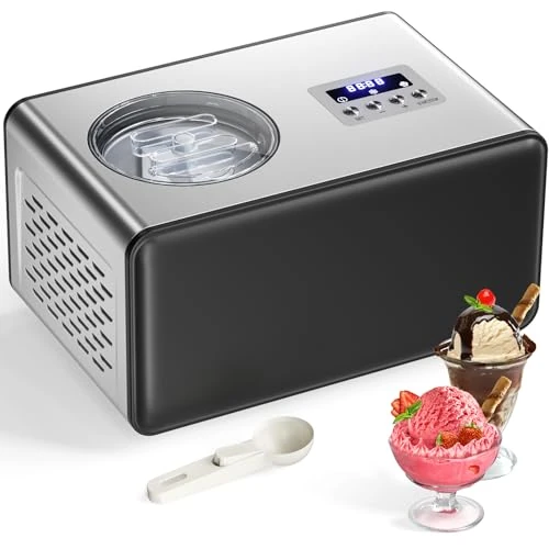 Ice Cream Maker with Compressor, 2L Ice Cream Maker Machine