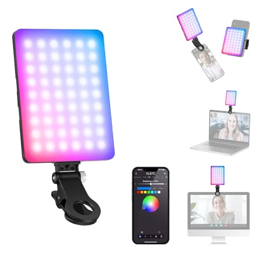 Oferta limitowana: NEEWER VL67C RGB lampa do selfie do iPhone'a, sterowanie aplikacją, 94 LED CRI97 2000 mAh, mocowanie na zimną stopkę jako światło aparatu, przenośny klips do telefonu z przodu i z tyłu do TikTok z 139.45 zł na 139.45 zł (oszczędź 0.00%)