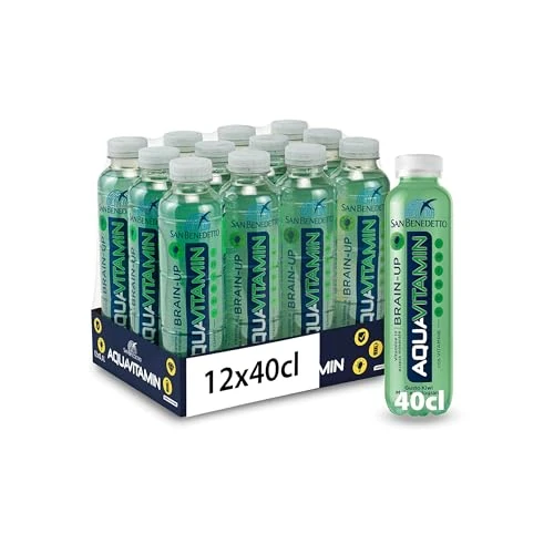 Offerta a tempo: San Benedetto Aquavitamin BRAIN-UP Gusto Kiwi, Mela e Melograno, Bevanda con alto contenuto di Vitamina C, Vitamine in Acqua Minerale, 12x400 ml - 15% da 15.18 € a 12.90 €