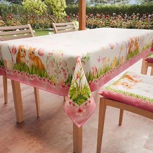 Offerta a tempo: PETTI Artigiani Italiani - Tovaglia Pasqua Antimacchia Rettangolare Copritavolo Pasquale Cucina Disegno Flora X18 Posti (140x360 cm) 100% Made in Italy - 0.00% da 30.58 € a 30.58 €