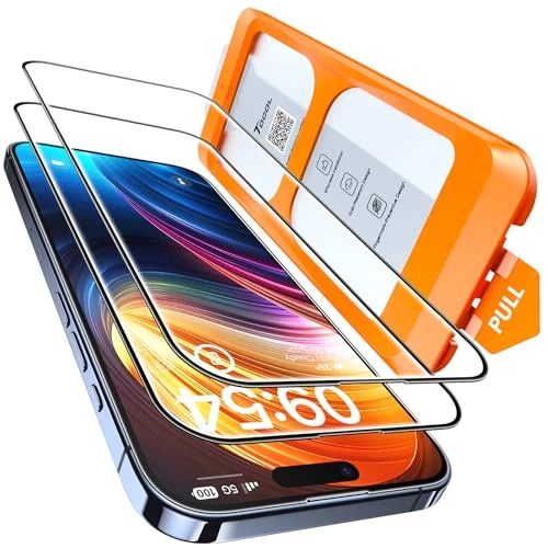 Offerta a tempo: TOCOL Pellicola Protettiva per iPhone 15 Pro Max 6,7 Pollici, Rimozione Automatica Della Polvere, Installazione Rapida, Copertura Completa, Senza Bolle, Durezza 9H Vetro, 2 Pezzi - 34% da 19.99 € a 13.29 €
