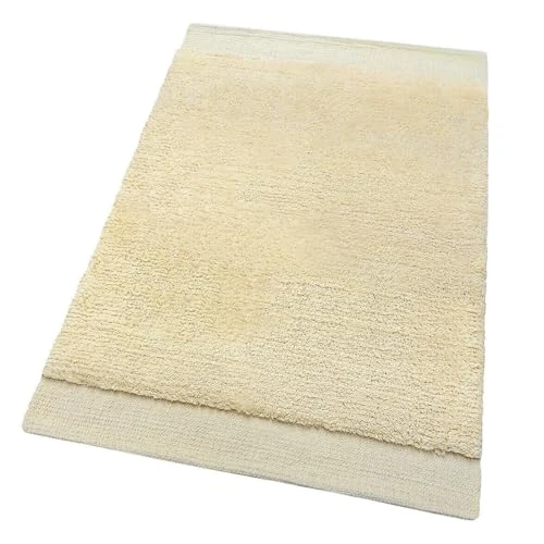 Zeitlich begrenztes Angebot: emmevi Teppich Bettvorleger für Schlafzimmer, Dusche, Bad, weich, reine Baumwolle, saugfähig, rutschfest, 60 x 120 cm, Beige von 22.99 € auf 22.99 € (0.00% Rabatt)
