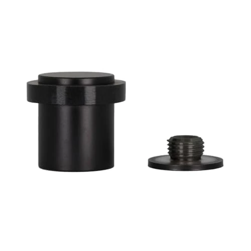 EVI Herrajes | Türstopper | Edelstahl | 24 x 30 mm | Schraubsockel | schwarz lackiert | inkl. Schraube + Klemmdübel | Mod. I-199/24X30-CBNG