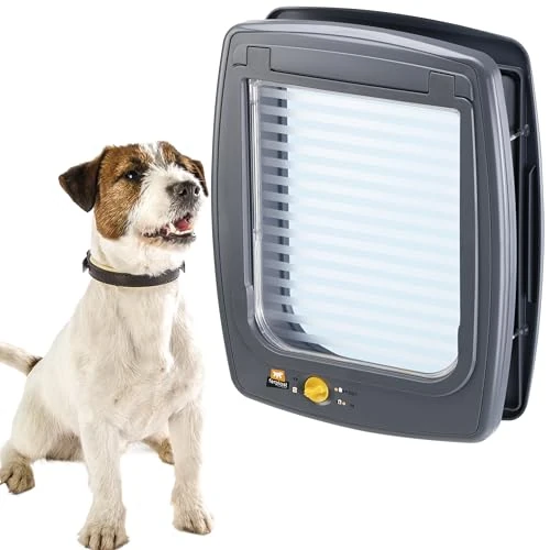 Offerta a tempo: Ferplast Gattaiola, Porta per Cani Taglia Media, Entrata e uscita controllabile 4 vie, Protezione da Correnti d'Aria, Taglia Media, Porticina per Cani, Grigio - 47% da 62.00 € a 32.89 €