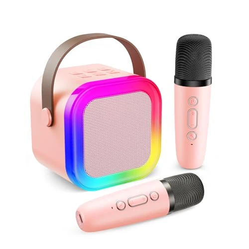 Oferta ograniczona: Fede Maszyna do karaoke dla dzieci i dorosłych, mini maszyna do karaoke z 2 mikrofonami bezprzewodowymi, przenośny głośnik Bluetooth z efektami zmiany głosu i światłami LED, najlepsze prezenty zabawki z 359.99 EUR na 359.99 EUR (znizka 0%)