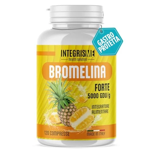 Bromelina Forte Drenante Purissima 5000 Gdu Gastroprotetta, 120 compresse - Supporto per Gambe e Ritenzione Idrica