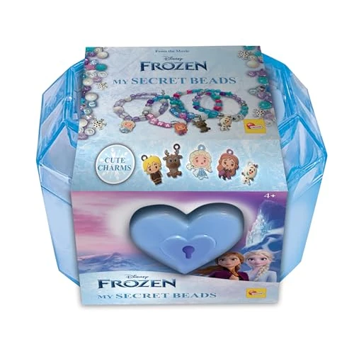LISCIANI - FROZEN: GEHEIM PARELKOFFER - Sieraden Creatie Kit voor Kinderen vanaf 3 Jaar - Koffer met Slot en Sleutel - Kleurrijke Kralen en Frozen Bedels - Maak Armbanden en Kettingen