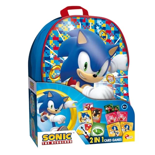 Liscianigiochi- Sonic 2 in 1 Card Games in a Backpack, 104536, Multicolore