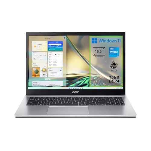 acer Aspire 3 A315-59-5067 komputer przenośny, notebook, procesor Intel Core i5-1235U, pamięć RAM 16 GB DDR4, 512 GB PCIe NVMe SSD, wyświetlacz 15,6" FHD LCD, karta graficzna Intel Iris Xe, Windows 11