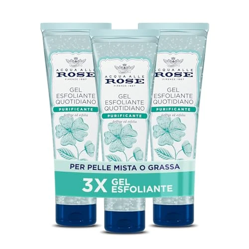 Oferta ograniczona: Acqua alle Rose, Codzienny żel złuszczający oczyszczający do skóry normalnej, mieszanej lub tłustej, peeling do twarzy delikatny z aktywnymi ściągającymi różową multiflora, oczyszczającymi, z 87.65 PLN na 87.65 PLN (zniżka 0%)