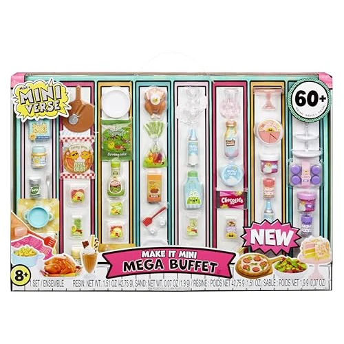 Offerta a tempo: MGA's Miniverse Make It Mini Mega Buffet di MGA - Miniature da Collezione, Giochi in Resina, Repliche di Cibo, Per Collezionisti e Bambini. Età 8+. NON COMMESTIBILE - 37% da 67.99 € a 43.14 €