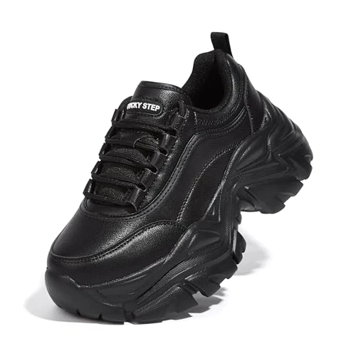 Offre limitée : LUCKY STEP Grosses Baskets pour Femmes, Chaussures décontractées à Plateforme Tendance, Baskets Confortables à Talons compensés (Noir, 7US-37EU-4UK) de 46.74 € à 44.40 € (5% de remise)
