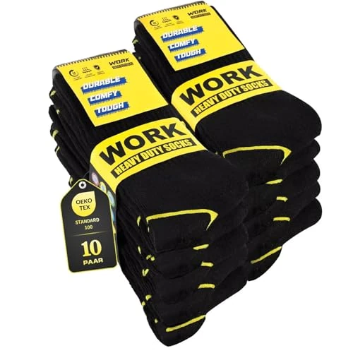 Limitiertes Angebot: FALARY 10 Paar Arbeitssocken Herren 39-42 Baumwolle Socken Herren 39-42 Herrensocken Funktionssocken Sportsocken Wandersocken Strümpfe Schwarz Innenfrottee Arbeitssocken Tennissocken Dicke von 27.99 EUR auf 18.99 EUR (Spare 32%)