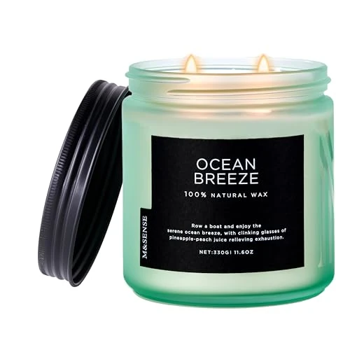 Offerta a tempo: M&SENSE candele profumate brezza oceanica di ananas e mango per la casa, per le feste di compleanno, regali di candele per donne e uomini, regali rinfrescanti per amici e famiglia, Fino A 70 Ore - 15% da 19.99 € a 17.09 €