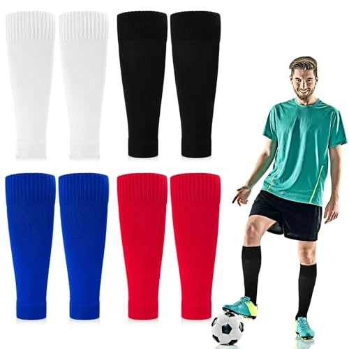Offerta a tempo: Halinuia 4 paia di Calzettoni Calcio Uomo Senza Piede Tube Calzini da Calcio da Uomo Scaldamuscolo Gambali Calcio Sport per Giochi di Allenamento di Calcio per Pallacanestro Corsa Sport Taglia unica - 63% da 14.69 € a 5.50 €