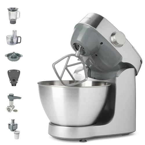 Offerta a tempo: Kenwood Prospero+ KHC29A.R0SI Robot da Cucina, 4,3 L Ciotola Acciaio Inossidabile, Incluso Set con 10 Accessori con Macinacarne, Frullatore, Spremiagrumi, Centrifuga, Inclusa Bilancia, 1000W, Argento - 22% da 301.11 € a 235.59 €