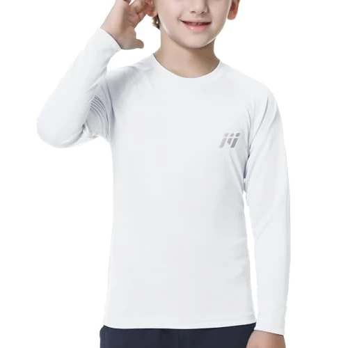 MEETWEE Niño Camiseta Natación Manga Larga con UV Protección Solar, UPF 50+ Camiseta de baño Rashguard Secado Rápido para Surf Piscina Playa