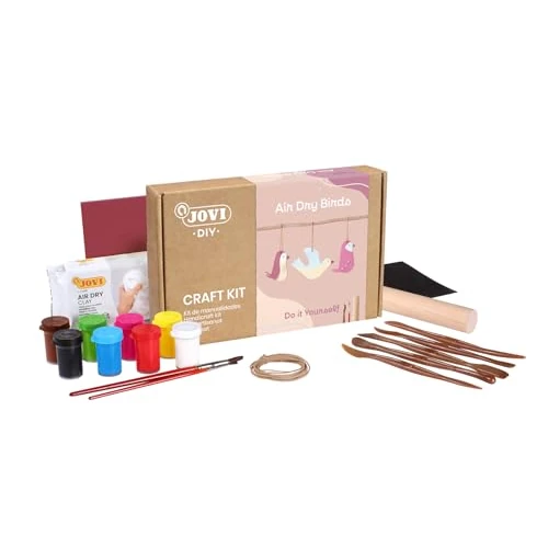 Offre limitée : Jovi - DIY Air Dry Birds - Kit d'artisanat pour fabriquer des OISEAUX avec de l'argile blanche séchée à l'air + peintures et outils (2701) de 22.99 EUR à 22.99 EUR (remise 0%)
